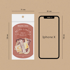 30 Retro Textured Paper Label Stickers with Gold Foil