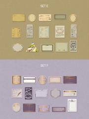 30 Retro Textured Paper Label Stickers with Gold Foil