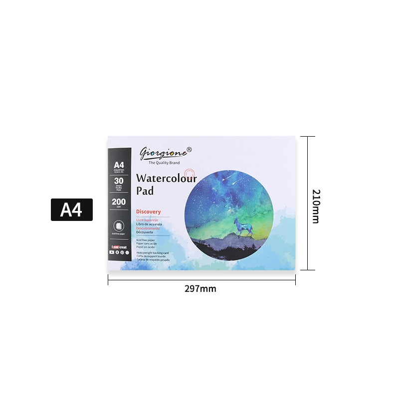 30 Sheets 200g Watercolor Paper Single-sided Glue Professional Art Students Special Painting Watercolor Paper - honeylives