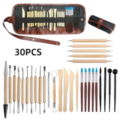 Pottery Clay Sculpting Tools 30pcs Set Wooden Carving Knife Tools