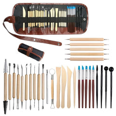 Pottery Clay Sculpting Tools 30pcs Set Wooden Carving Knife Tools