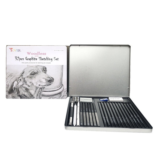 Sketch Pencil Set 32Pcs Graphite Pencil Set Charcoal Pencil Set With Tin Box