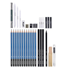 35pcs Professional Sketching Drawing Pencils Kit Set With Storage Zipper Bag