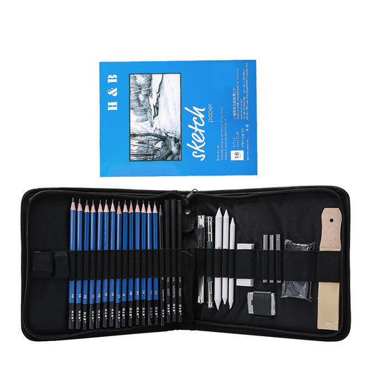 35pcs Professional Sketching Drawing Pencils Kit Set With Storage Zipper Bag