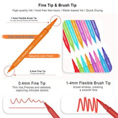 36 Color Double Headed Marker Pen Ink Non Toxic Art Painting