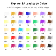 36pcs Set Yellow Landscape Colored Pencil Set Presharpened Wooden Colored Pencils For Adults Artists Beginners