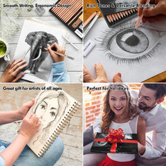 39 pcs Graphite Sketch Pencil Set Sketching and Drawing Pencil Set in Paper Box