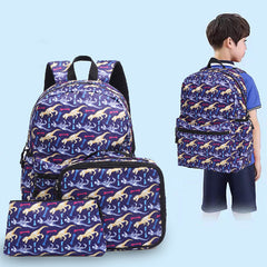 3pcs Set Children's Schoolbag Large Capacity Multi-function Print Student Backpack