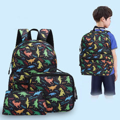 3pcs Set Children's Schoolbag Large Capacity Multi-function Print Student Backpack