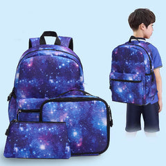 3pcs Set Children's Schoolbag Large Capacity Multi-function Print Student Backpack