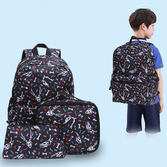 3pcs Set Children's Schoolbag Large Capacity Multi-function Print Student Backpack
