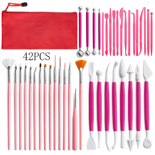42pcs Set Clay Sculpting Tools Kit Polymer Clay Tools Kit For Stone Clay Polymer Clay & DIY Christmas Figurines Making
