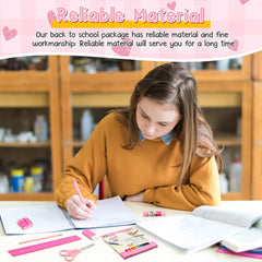 48 Pcs Back to School Supplies Kit K-12 Grad School Essentials Bundle Include Folders Notebooks Rulers Scissors Pencils Pens