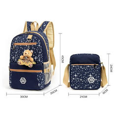 4 Set Canvas Backpacks Children Schoolbag Printing School Bags