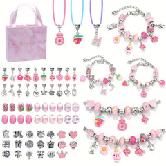 Charm Bracelet Neckalce DIY Jewelry Making Kit With Beads Pendants