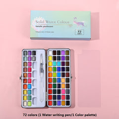 Solid Watercolor Set Metal Glitter Watercolor Professional Paint Set