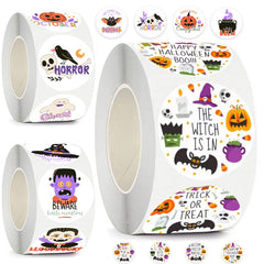 500pcs 1inch2.5CM Halloween Stickers Roller For Halloween Decor