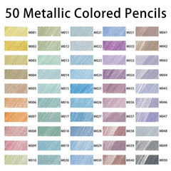 50/100Pcs Metallic Colored Pencil Fine Art Painting Colored Pencil Set