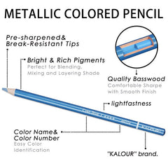 50/100Pcs Metallic Colored Pencil Fine Art Painting Colored Pencil Set