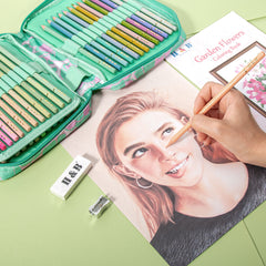 50 Colors Macaron Oil Colored Pencil Set Log Bright Color Round Rod Colored Pencil