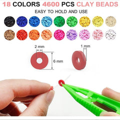 5100pcs Clay Beads Bracelet Making Kit For Friendship Jewelry Making