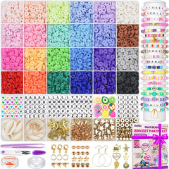 6000 Clay Beads Bracelet Making Kit With Charms for Jewelry Making, Crafts Gifts