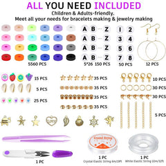 Clay Beads Bracelet Making Kit 6000 pcs With Charms for Jewelry Making
