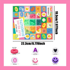 6000+pcs Clay Beads Bracelet Making Kit 24 Color DIY Flat Preppy Beads