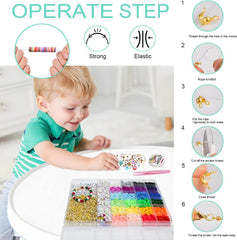 6000+pcs Clay Beads Bracelet Making Kit 24 Color DIY Flat Preppy Beads