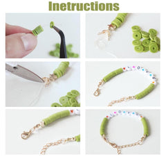 6000pcs Clay Beads Bracelet Kit Include Pendant Charms Elastic String Necklace