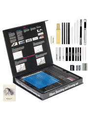 60Pcs/Set Professional Sketch Pencil With Charcoal Brush With Wooden Box