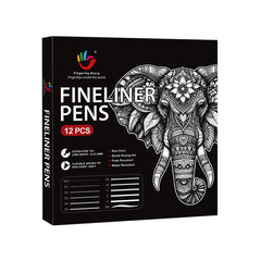 6/12pcs Fineliner Pens With Color Box Light-Resistant Waterproof Painting Set Fiber Pen Head