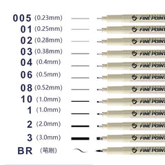 6/12pcs Fineliner Pens With Color Box Light-Resistant Waterproof Painting Set Fiber Pen Head