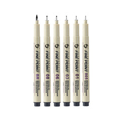 6/12pcs Fineliner Pens With Color Box Light-Resistant Waterproof Painting Set Fiber Pen Head
