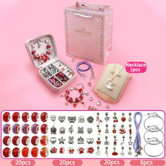 66pc Rainbow Bracelet Making Kit WIth Cartoon Rabbit Necklace Jewelry