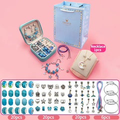 66pc Rainbow Bracelet Making Kit WIth Cartoon Rabbit Necklace Jewelry