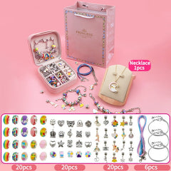 66pc Rainbow Bracelet Making Kit WIth Cartoon Rabbit Necklace Jewelry