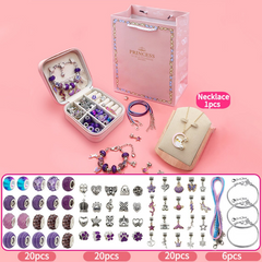 66pc Rainbow Bracelet Making Kit WIth Cartoon Rabbit Necklace Jewelry