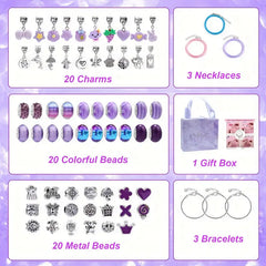 Charm Bracelet Neckalce DIY Jewelry Making Kit With Beads Pendants