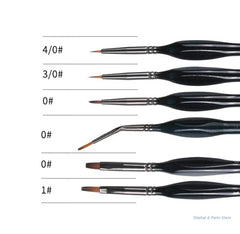 6pc Detail Thin Paint Brush Set Miniature Detail Paint Brush Set