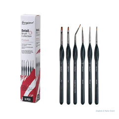 6pc Detail Thin Paint Brush Set Miniature Detail Paint Brush Set