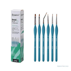 6pc Detail Thin Paint Brush Set Miniature Detail Paint Brush Set