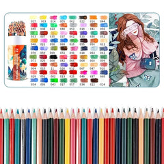 72 Colors Color Pencil Painting Set With Brush Pen