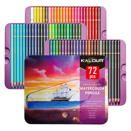 72 Colors Watercolor Pencils Water Soluble Oil Colored Pencils Set