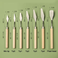 7Pcs Set Stainless Steel Oil Painting Knives Artist Crafts Spatula Palette Knife - honeylives