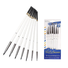 7 Pcs Sets Nylon Hair Oil Painting Brush Aluminum Tube