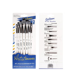 7 Pcs Sets Nylon Hair Oil Painting Brush Aluminum Tube