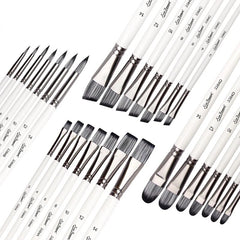 7 Pcs Sets Nylon Hair Oil Painting Brush Aluminum Tube