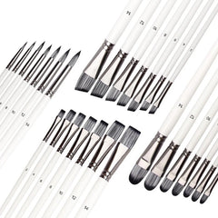 7 Pcs Sets Nylon Hair Oil Painting Brush Aluminum Tube