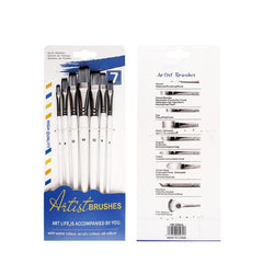 7 Pcs Sets Nylon Hair Oil Painting Brush Aluminum Tube